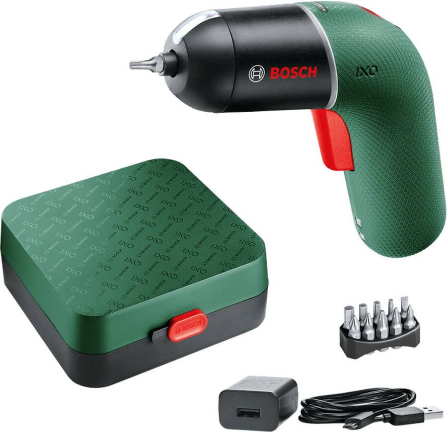 Bosch IXO 6 Accuschroevendraaier 3 6 V Li-Ion accu Opladen met Micro-USB lader Incl. 10-delige bit set