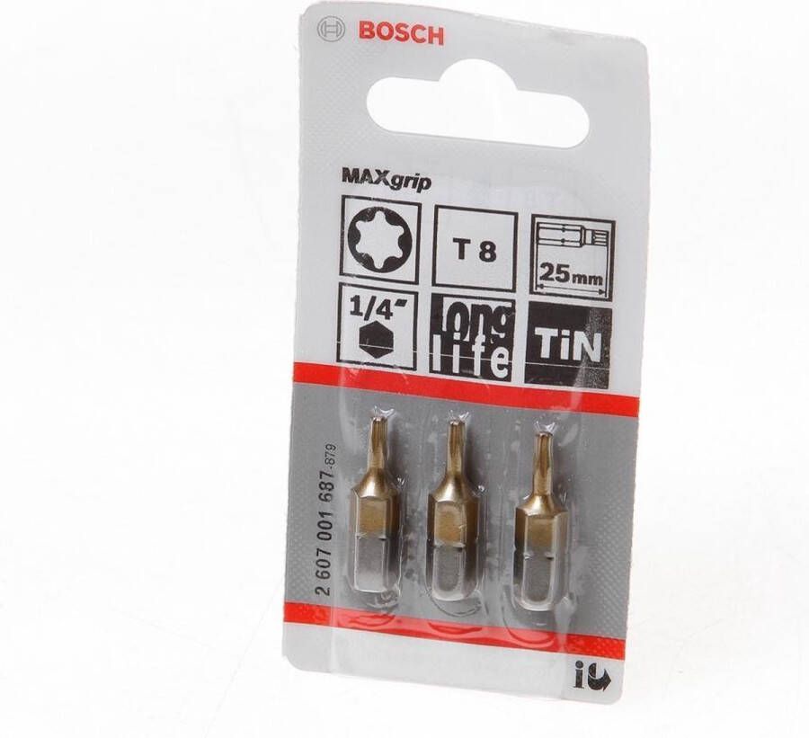 Bosch Torx-bit Max-grip T8 X 25mm (3 St.)