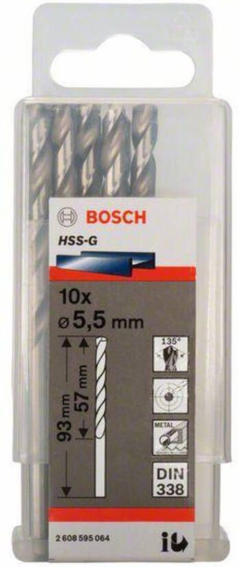 Bosch Metaalboren HSS-G Standard 5 x 57 x 93 mm