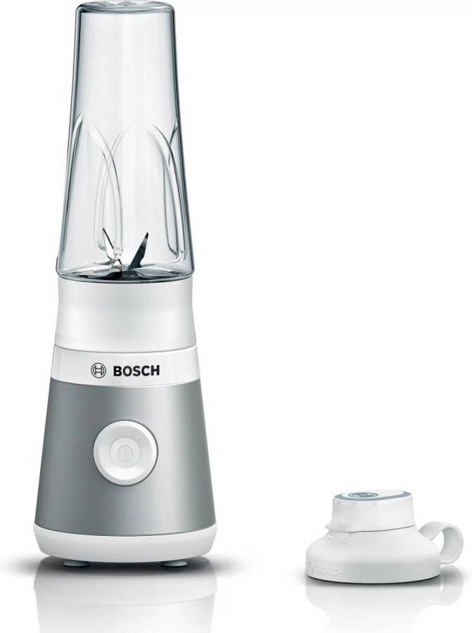 BOSCH Blender MMB2111T Mini VitaPower Serie 2 tot 40.000 toeren min tritan togo-fles 0 6 l drinkdeksel lekvrij breukbestendig zilver wit - Foto 2