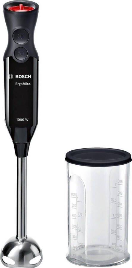 BOSCH Staafmixer ErgoMixx MS6CB6110 groot vermogen turbofunctie blender met deksel zilver zwart - Foto 2