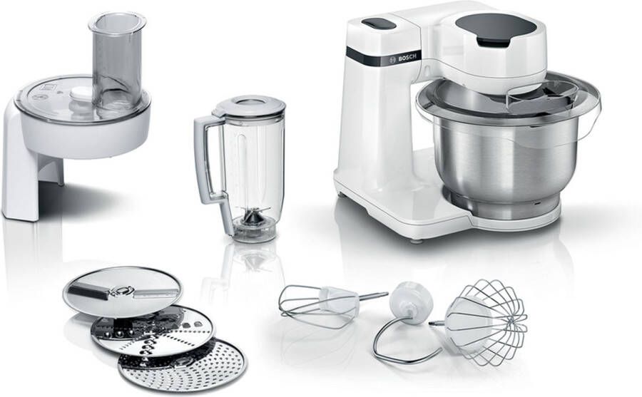 Bosch Compacte en multifunctionele patisserierobot Keukenmachine Serie 2 700W 3 8L Wit