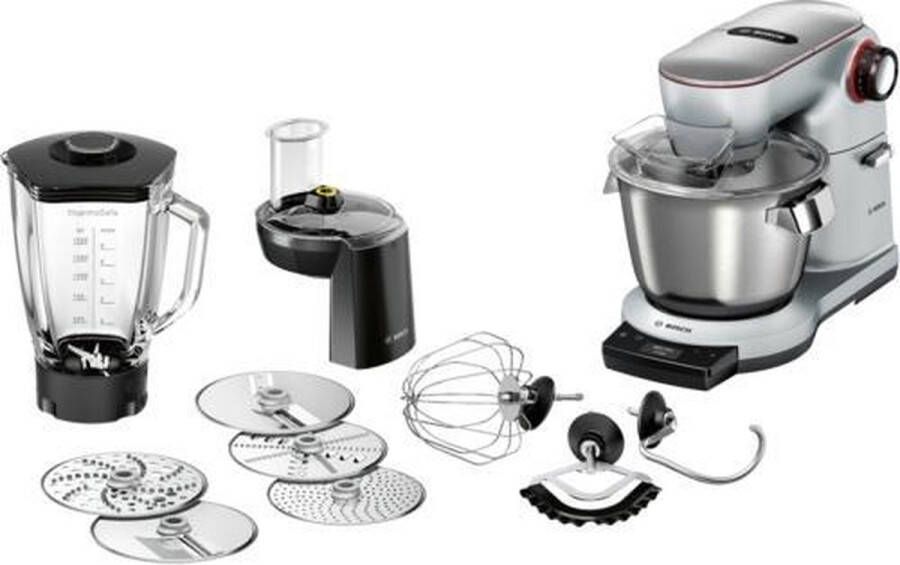 BOSCH Keukenmachine OptiMUM MUM9DT5S41 geïntegreerde timer diverse accessoires deeghaak garde siliconen garde zilver