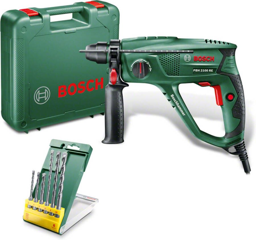 Bosch Boorhamer Pbh 2100 Re + 6-delige Promoline Sds Plus S2 Borenset