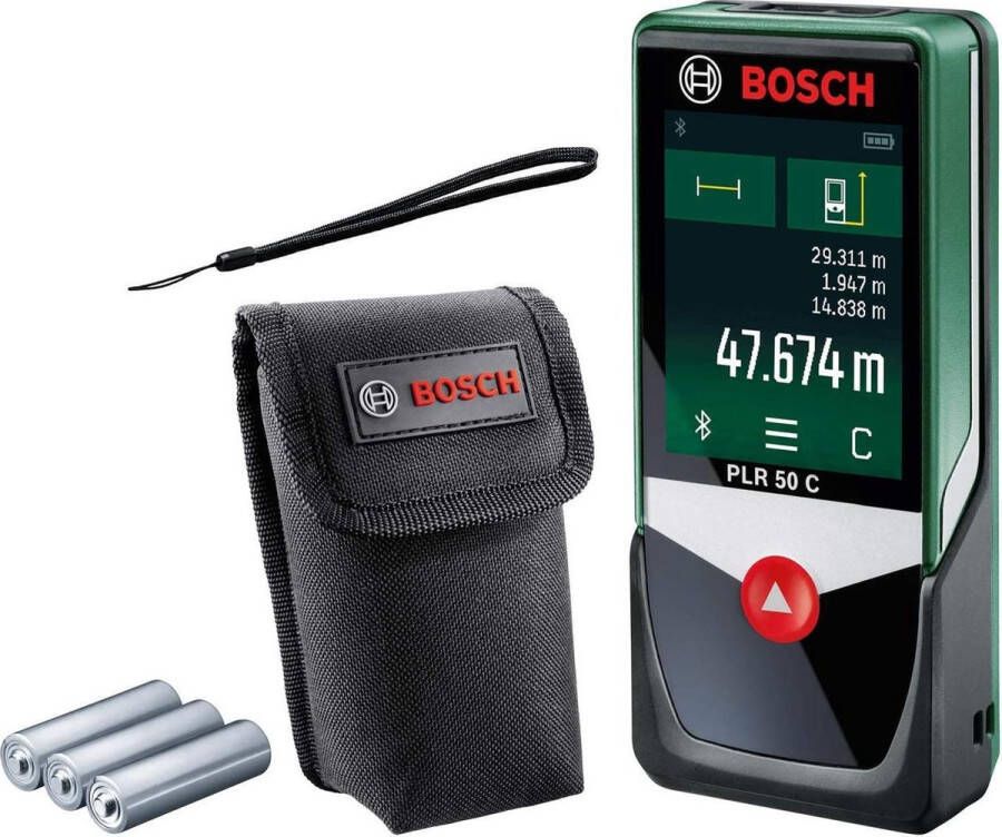 Bosch PLR 50 C Digitale laserafstandsmeter met app-functie meetbereik 50 meter in doos)
