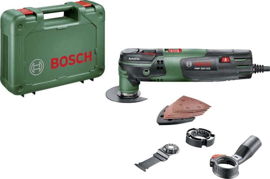 Bosch PMF 250 CES Multitool Oscillerend 250 Watt Inclusief 6 accessoires en kunststof koffer