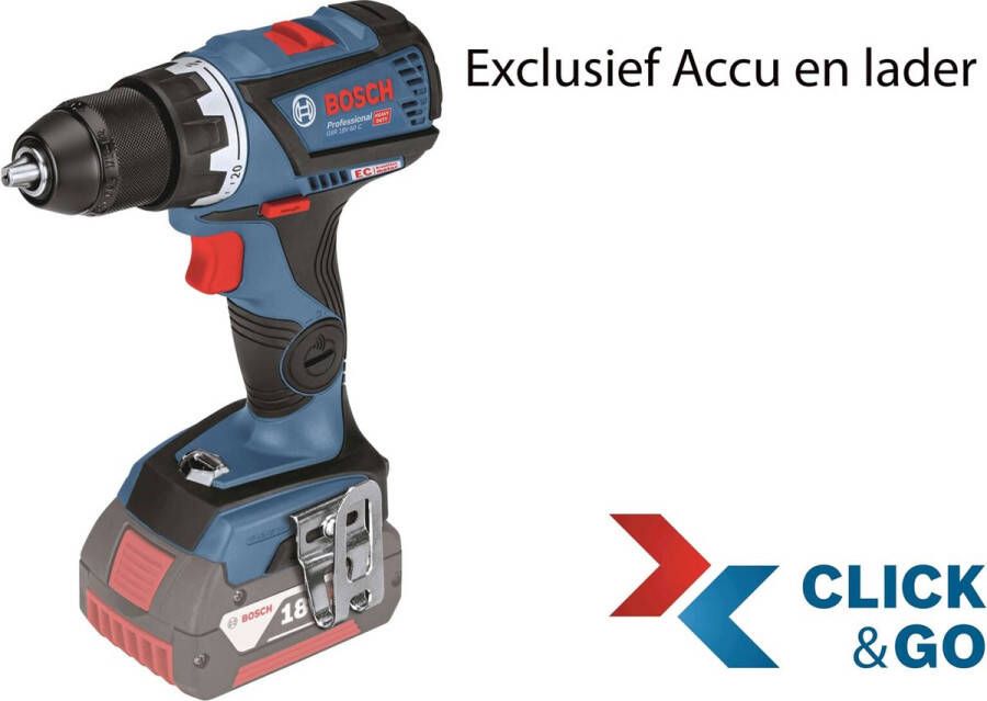 Bosch Professional 18 volt Bosch Professional GSR 18V-60 C Accuboormachine 18 V Zonder accu en lader Met koffer