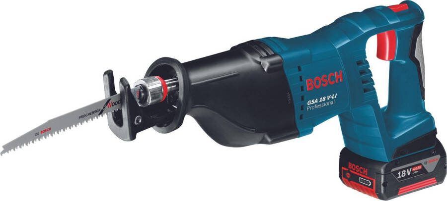 Bosch Professional 18 volt Bosch Professional GSA 18 V-LI Accu reciprozaag Met 2x 5 0Ah accu's 1880 CV snellader en L-BOXX