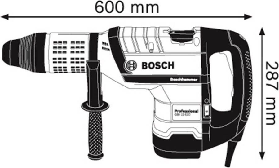 Bosch Professional Boorhamer GBH 12-52 D (Handgreep machinedoek vettube)