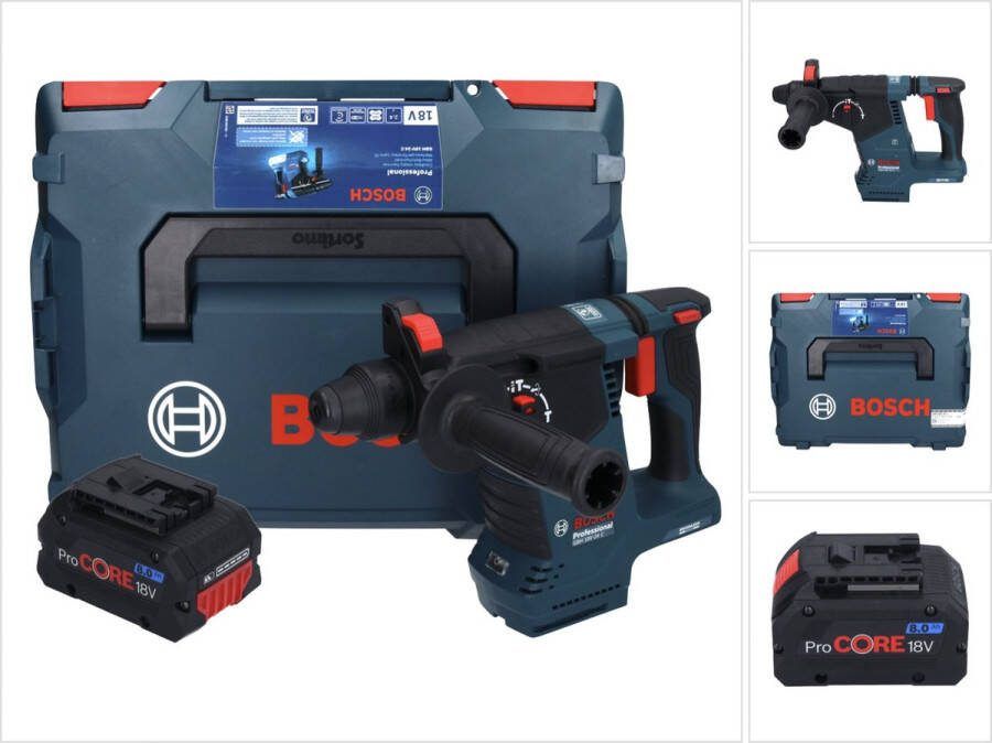 Bosch Professional Bosch GBH 18V-24 C Professionele accu boorhamer 18 V 2 4 J Brushless SDS plus + 1x ProCORE oplaadbare accu 8 0 Ah + L-BOXX zonder oplader