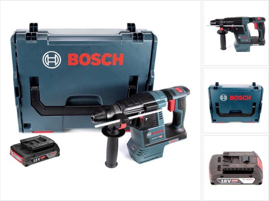 Bosch Professional Bosch GBH 18V-26 accu boorhamer 18V 2.6J borstelloos SDS plus + 1x accu 2.0Ah + L-Boxx zonder lader