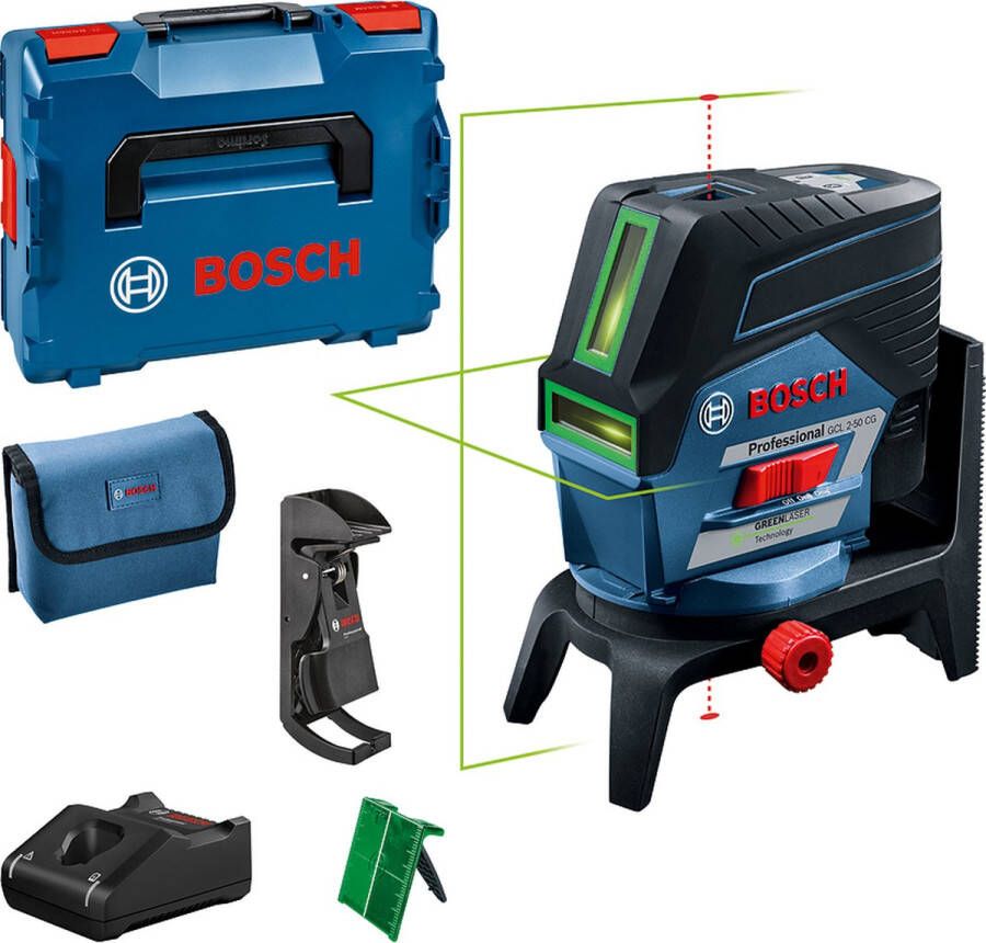 Bosch Professional Bosch GCL 2-50 CG 12V Li-Ion accu Kruislijnlaser (1x 2 0Ah accu) set in L-Boxx