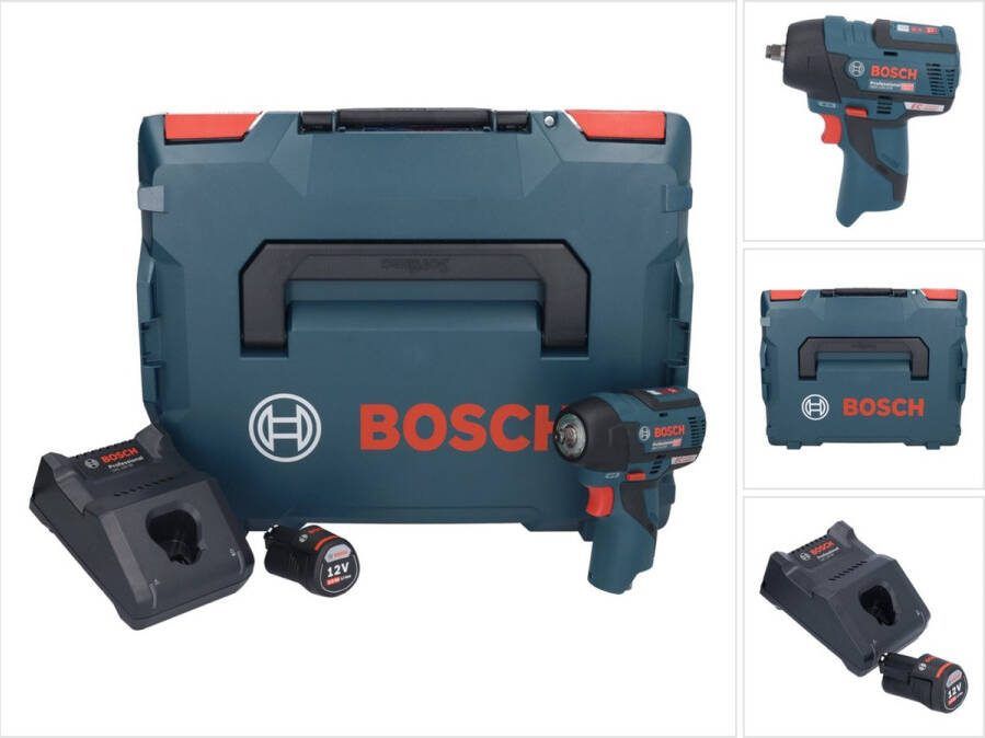 Bosch Professional Bosch GDS 12V-115 Professionele accu-slagmoersleutel 12 V 115 Nm 3 8 borstelloos + 1x oplaadbare accu 3.0 Ah + lader + L-Boxx