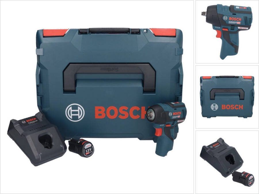 Bosch Professional Bosch GDS 12V-115 Professionele accu-slagmoersleutel 12 V 115 Nm 3 8 borstelloos + 1x oplaadbare accu 2.0 Ah + lader + L-Boxx