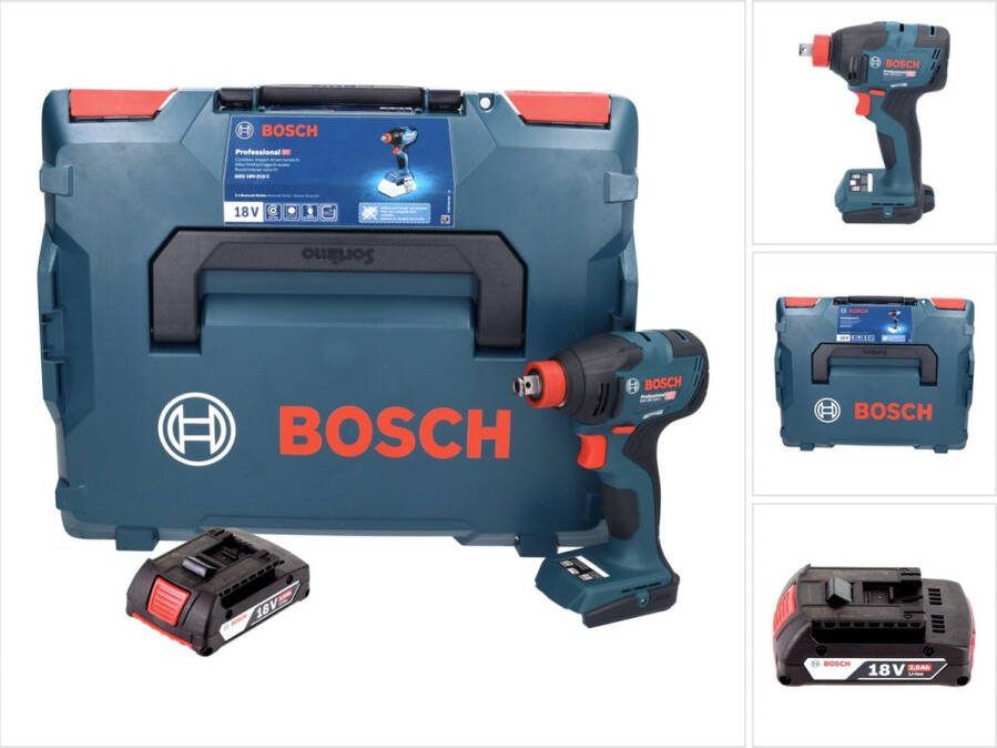 Bosch Professional Bosch GDX 18V-210 C Professionele accu-slagmoersleutel 18 V 210 Nm borstelloos + 1x oplaadbare accu 2.0 Ah + aansluitmodule + L-Boxx zonder oplader