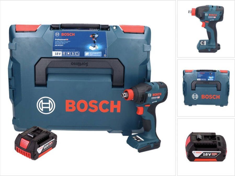 Bosch Professional Bosch GDX 18V-210 C Professionele accu-slagmoersleutel 18 V 210 Nm borstelloos + 1x oplaadbare accu 5.0 Ah + aansluitmodule + L-Boxx zonder oplader