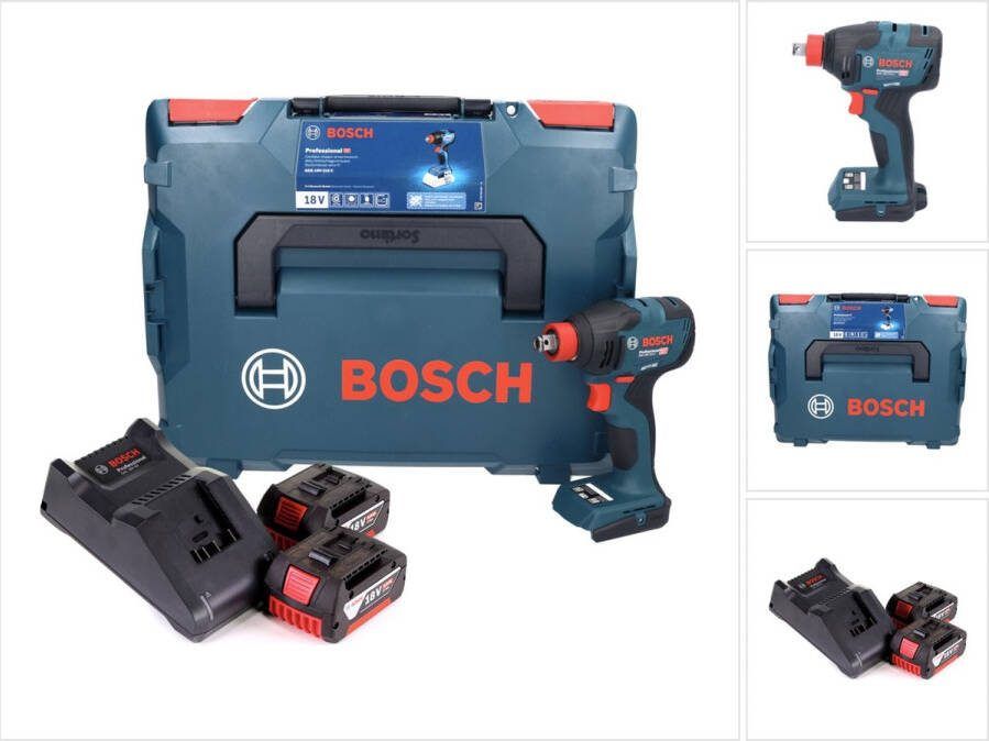 Bosch Professional Bosch GDX 18V-210 C Professionele accu-slagmoersleutel 18 V 210 Nm borstelloos + 2x oplaadbare accu 5.0 Ah + lader + aansluitmodule + L-Boxx