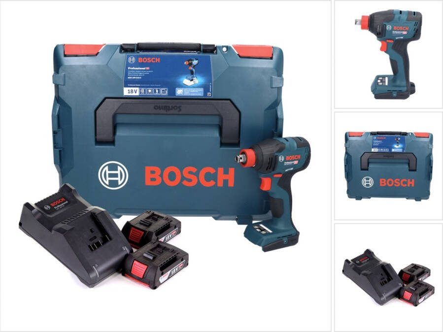 Bosch Professional Bosch GDX 18V-210 C Professionele accu-slagmoersleutel 18 V 210 Nm borstelloos + 2x accu 2.0 Ah + lader + aansluitmodule + L-Boxx