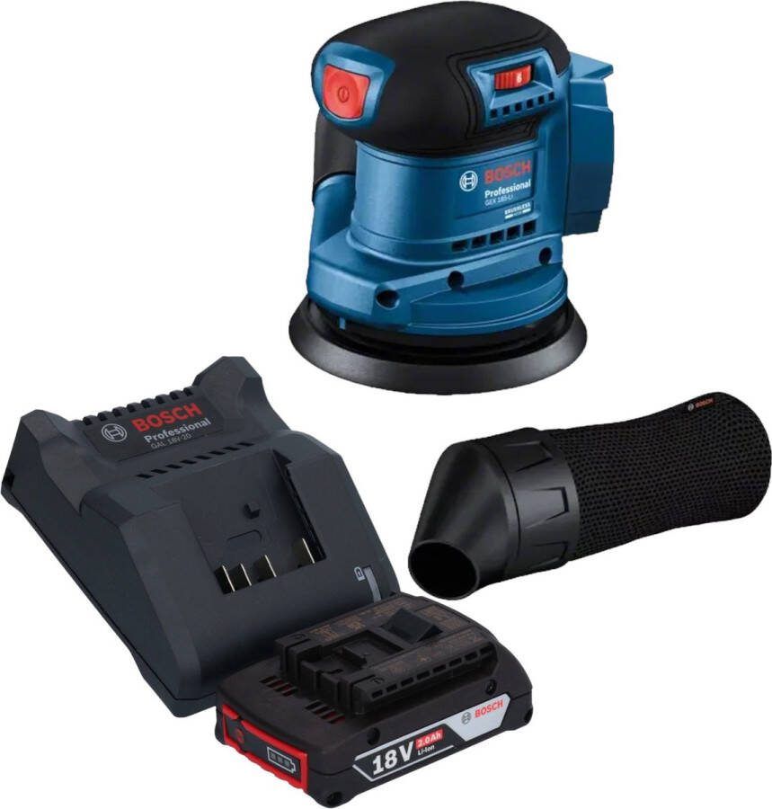 Bosch Professional Bosch GEX 185-LI Professionele snoerloze excenterschuurmachine 18 V 125 mm borstelloos + 1x accu 2.0 Ah + lader