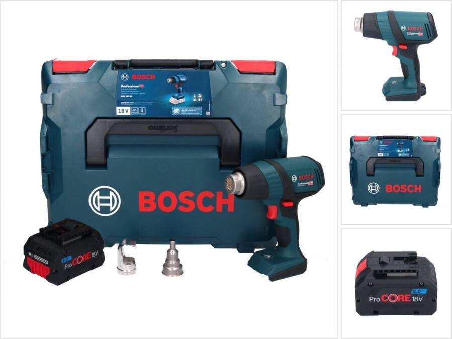 Bosch Professional Bosch GHG 18V-50 Professionele snoerloze heteluchtblazer 18 V 300° C 500° C + 1x ProCORE oplaadbare accu 8.0 Ah + L-Boxx zonder oplader