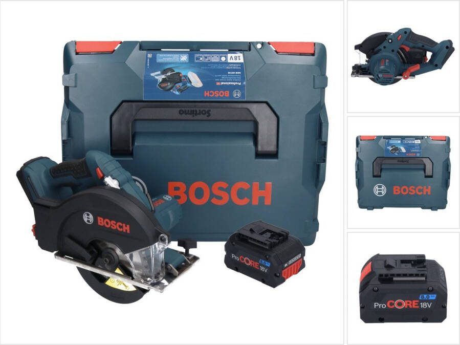 Bosch Professional Bosch GKM 18V-50 Professionele accu metaalcirkelzaag 18 V 136 mm borstelloos + 1x ProCORE accu 8.0 Ah + L-Boxx zonder oplader