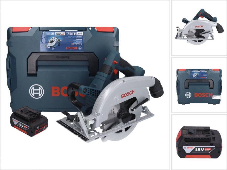 Bosch Professional Bosch GKS 18V-70 L accu cirkelzaag 18 V borstelloos 190 mm BITURBO + 1x accu 5.0 Ah + L-Boxx zonder oplader
