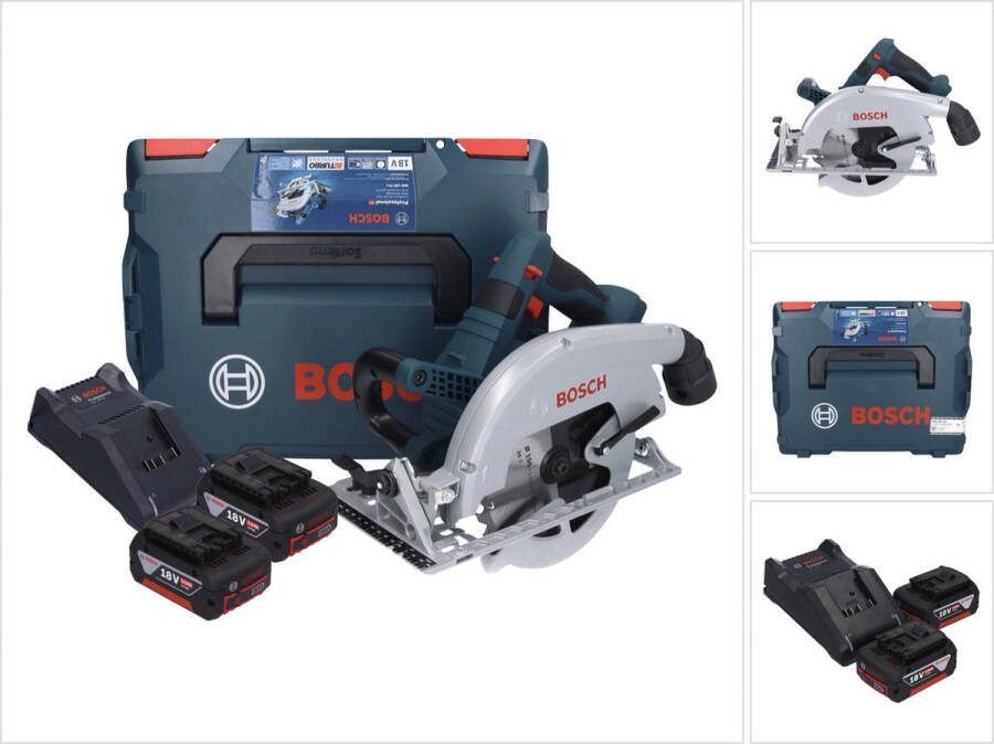 Bosch Professional Bosch GKS 18V-70 L accucirkelzaag 18 V borstelloos 190 mm BITURBO + 2x accu 5.0 Ah + lader + L-Boxx