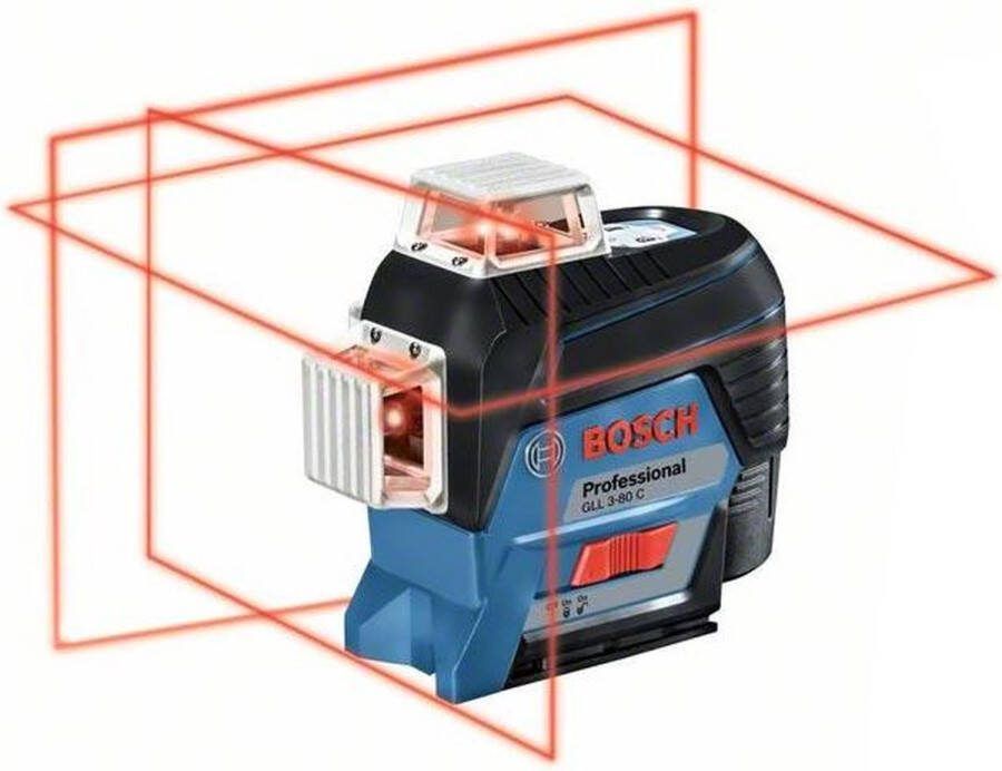 Bosch Professional Lijnlaser GLL 3-80 C 4 x AA batterijen + adapter + richtplaat + etui