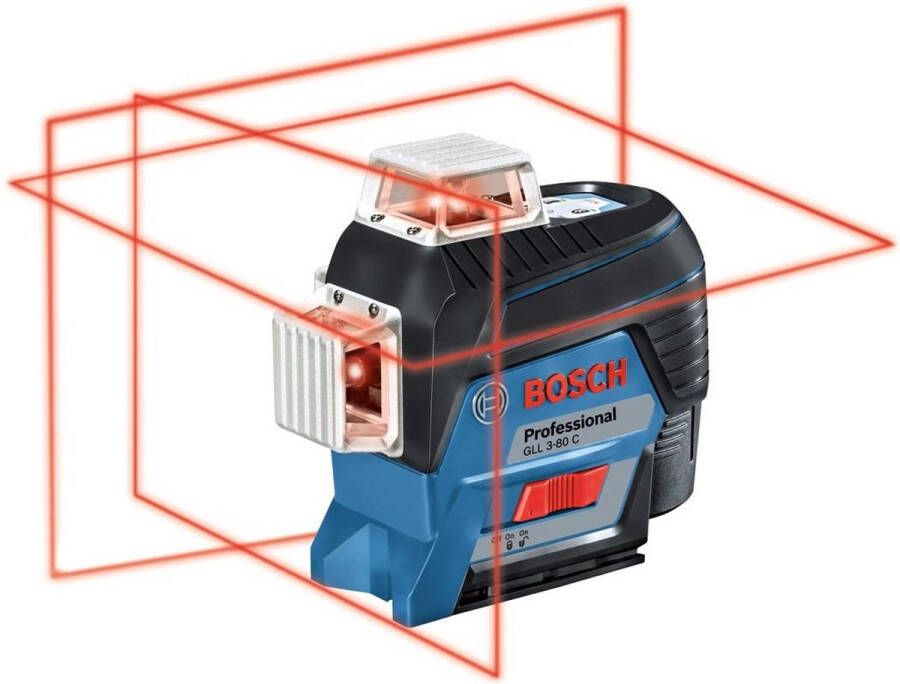 Bosch Professional Lijnlaser GLL 3-80 C 4 x AA batterijen + adapter + richtplaat + etui + BT 150