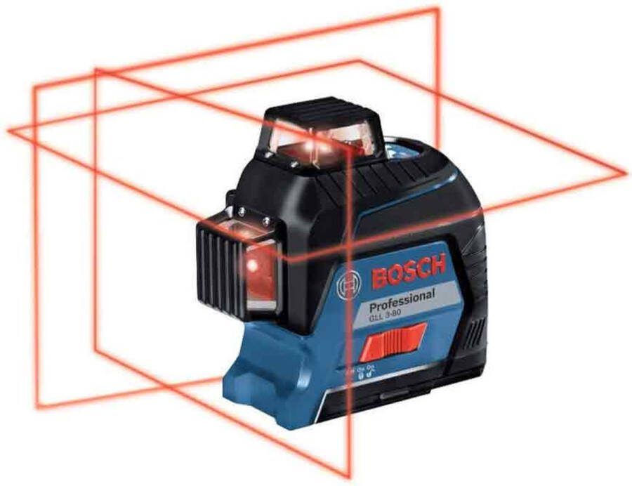 Bosch Professional Lijnlaser GLL 3-80 4 x AA batterijen + richtplaat + etui