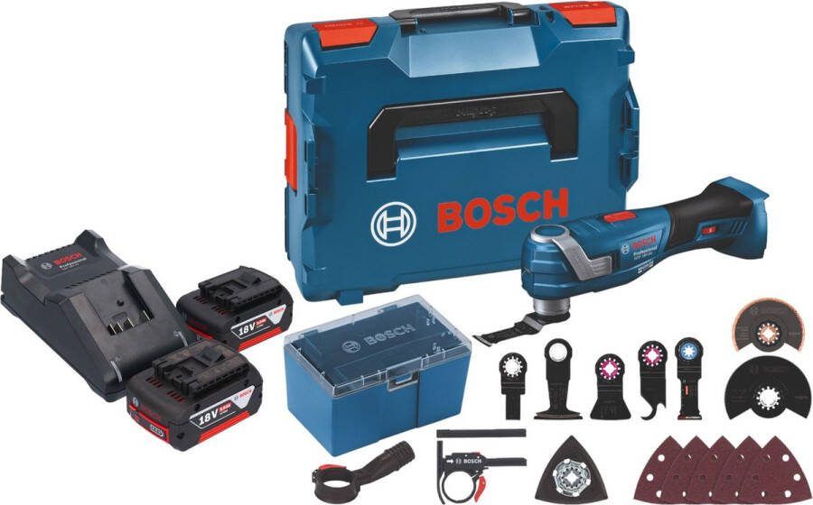 Bosch Professional Bosch GOP 18V-34 Profi-snoerloze Multi-Cutter 18 V Starlock Plus + 2x accu 5.0 Ah + lader + 17 accessoires + L-Boxx