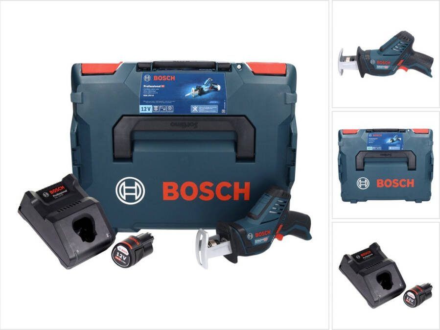 Bosch Professional Bosch GSA 12V-14 Professionele accu reciprozaag 12 V + 1x accu 3.0 Ah + lader + L-Boxx