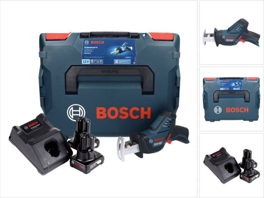 Bosch Professional Bosch GSA 12V-14 Professionele accu reciprozaag 12 V + 2x accu 6.0 Ah + lader + L-Boxx