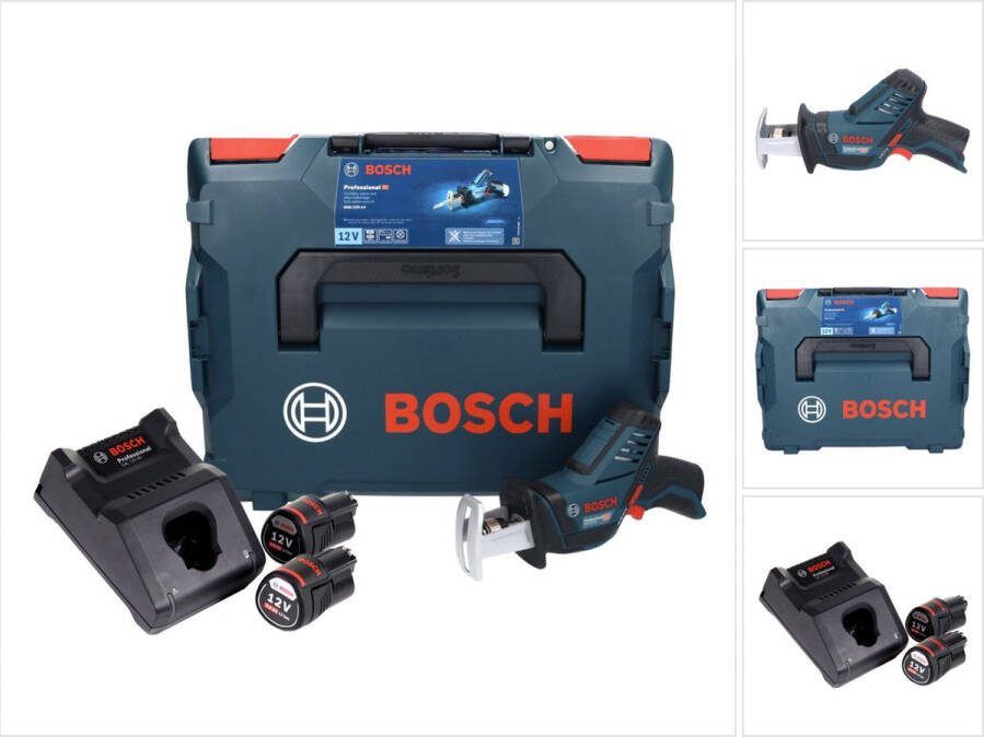 Bosch Professional Bosch GSA 12V-14 Profi-snoeizaag 12 V + 2x accu 3.0 Ah + lader + L-Boxx
