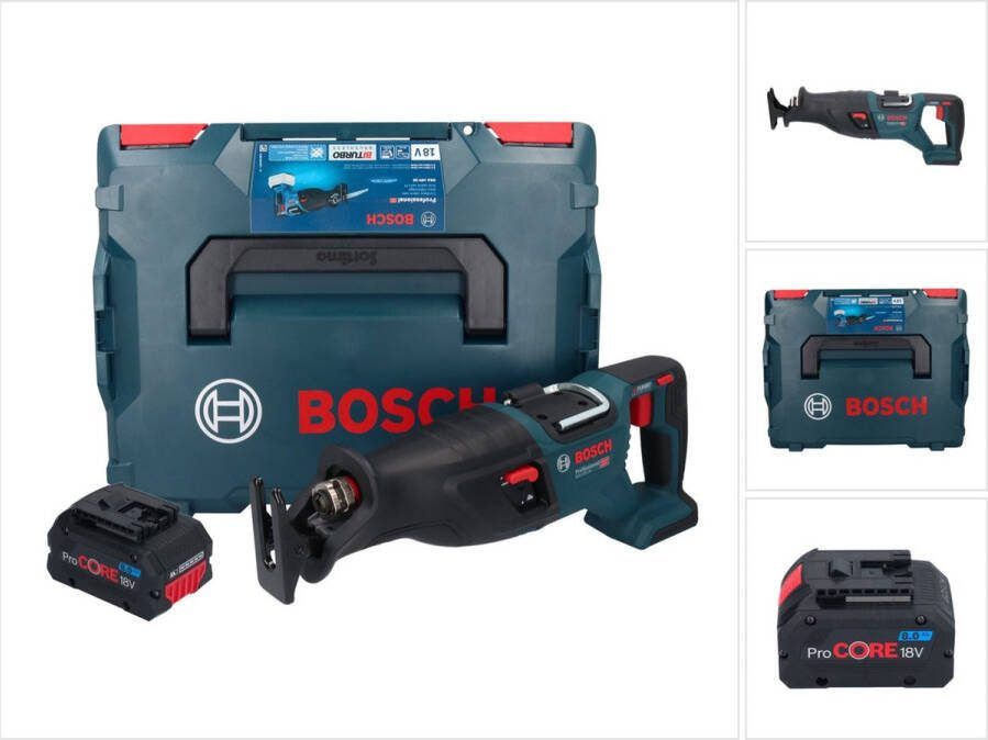 Bosch Professional Bosch GSA 18V-28 accu reciprozaag 18 V BITURBO Brushless + 1x ProCORE accu 8.0 Ah + L-Boxx zonder oplader