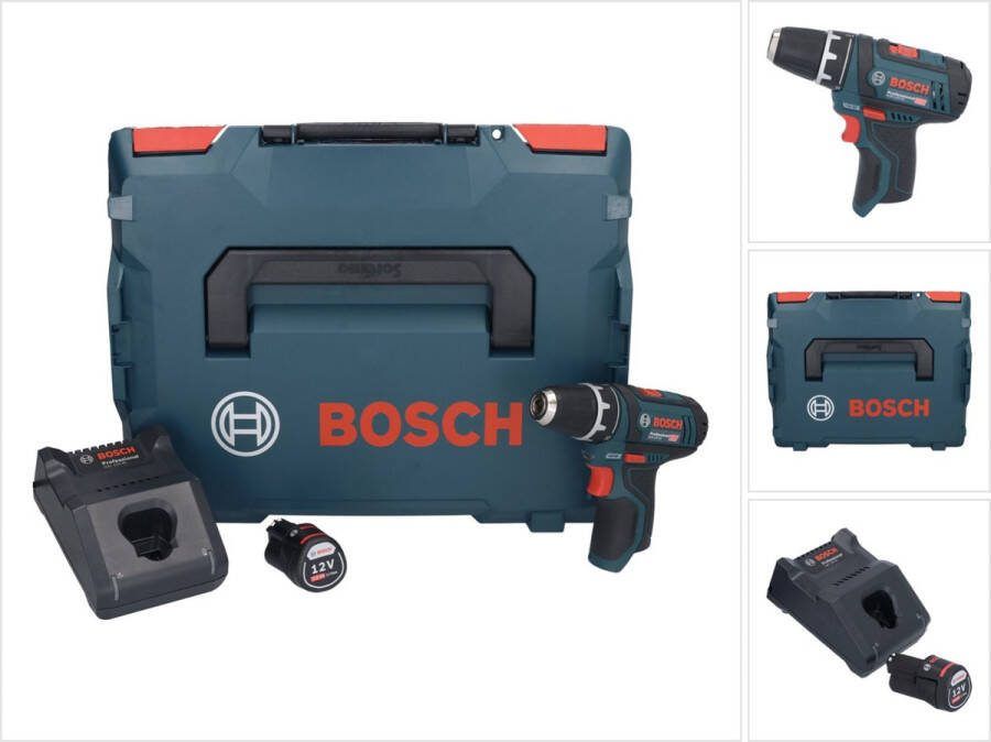 Bosch Professional Bosch GSR 12V-15 Professionele accuboormachine 12 V 30 Nm + 1x accu 2.0 Ah + lader + L-Boxx