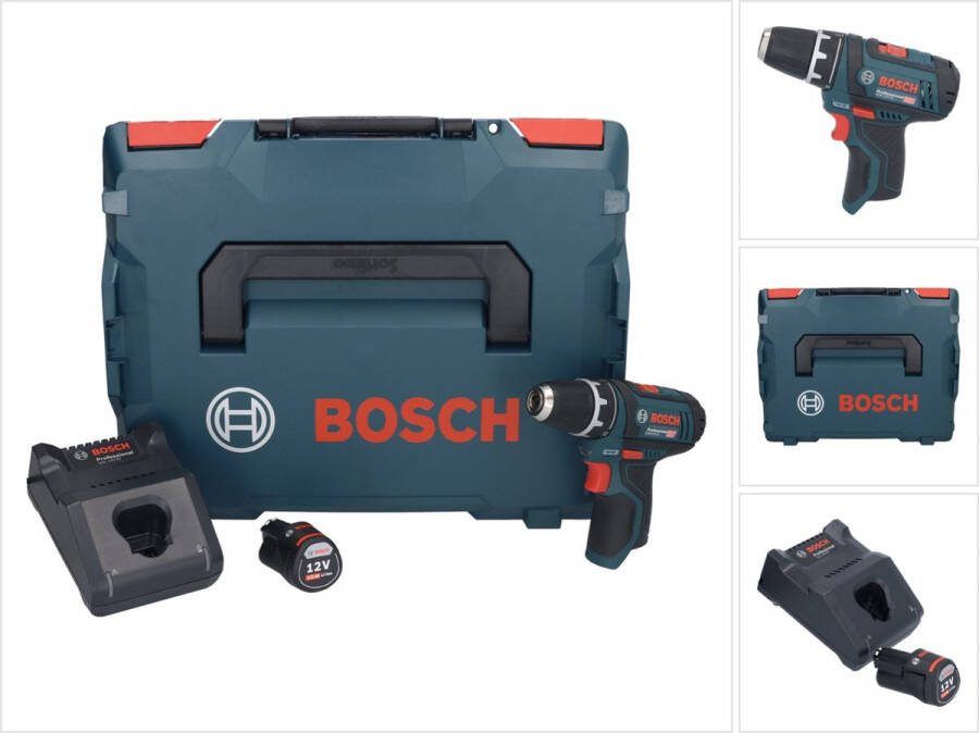 Bosch Professional Bosch GSR 12V-15 Professionele accuboormachine 12 V 30 Nm + 1x accu 3.0 Ah + lader + L-Boxx