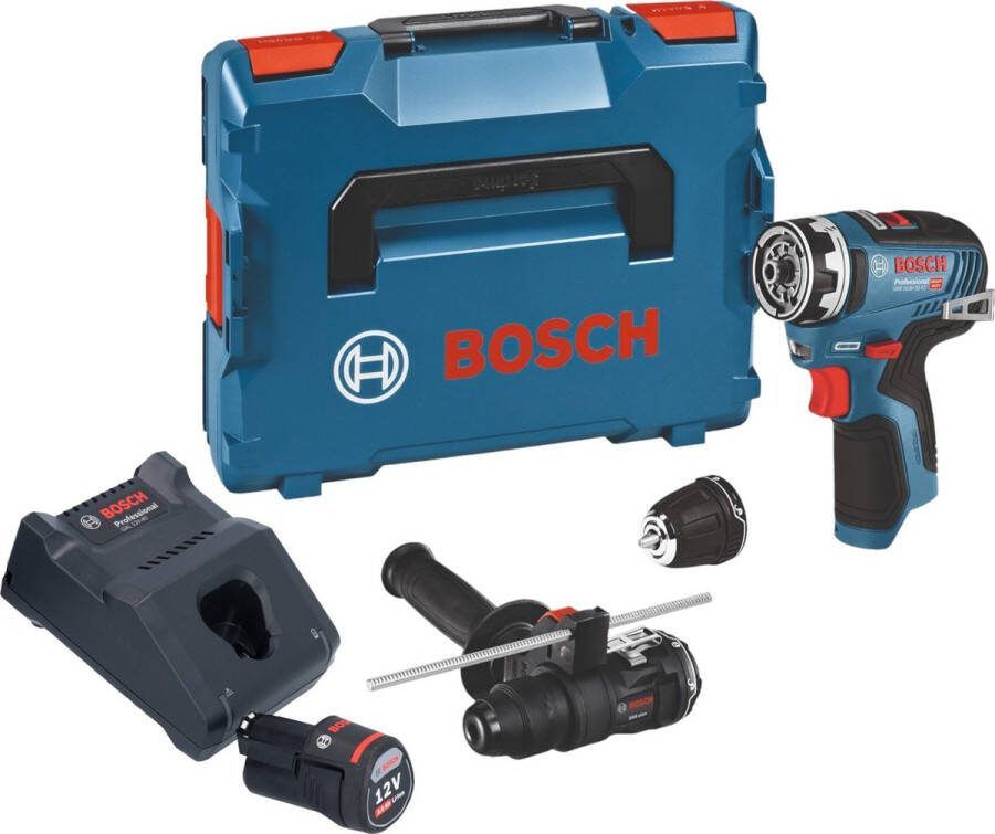 Bosch Professional Bosch GSR 12V-35 FC accuboormachine 12 V 35 Nm borstelloos + 1x accu 3.0 Ah + lader + 2x opzetstuk + L-Boxx