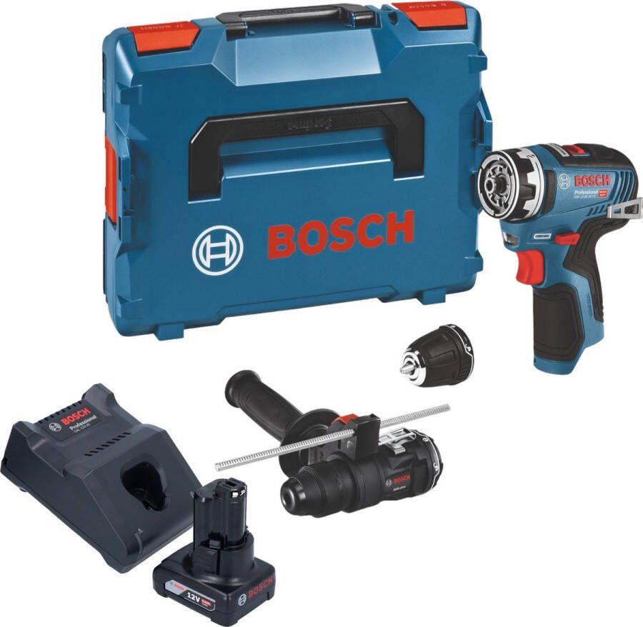Bosch Professional Bosch GSR 12V-35 FC accuboormachine 12 V 35 Nm borstelloos + 1x accu 6.0 Ah + lader + 2x opzetstuk + L-Boxx