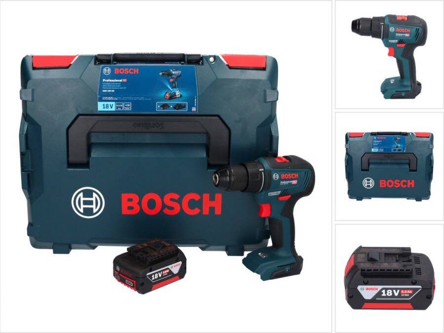 Bosch Professional Bosch GSR 18V-55 accuboormachine 18 V 55 Nm borstelloos + 1x oplaadbare accu 5.0 Ah + L-Boxx zonder oplader