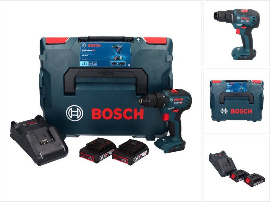 Bosch Professional Bosch GSR 18V-55 accuboormachine 18 V 55 Nm borstelloos + 2x accu 2.0 Ah + lader + L-Boxx