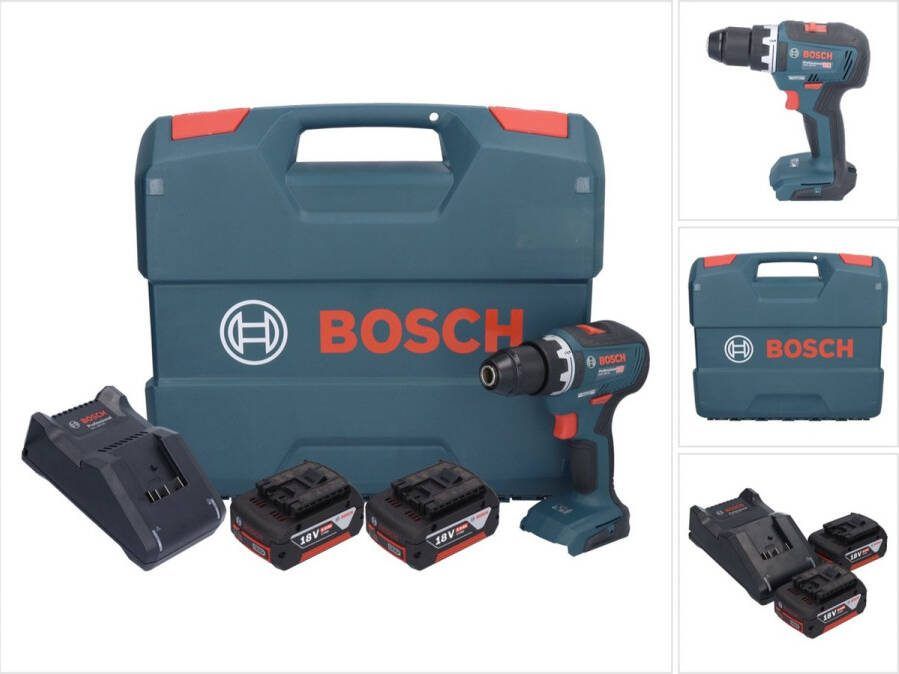 Bosch Professional Bosch GSR 18V-55 Professionele accuboormachine 18 V 55 Nm borstelloos + 2x accu 5.0 Ah + lader + L-koffer