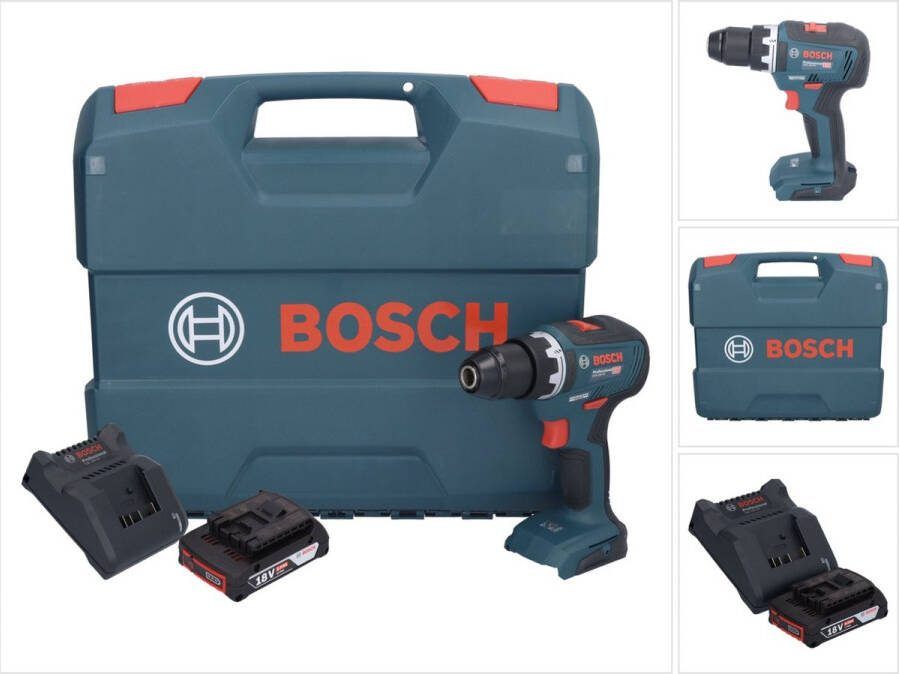 Bosch Professional Bosch GSR 18V-55 professionele accuschroefboormachine 18 V 55 Nm borstelloos + 1x oplaadbare accu 2.0 Ah + lader + L-koffer