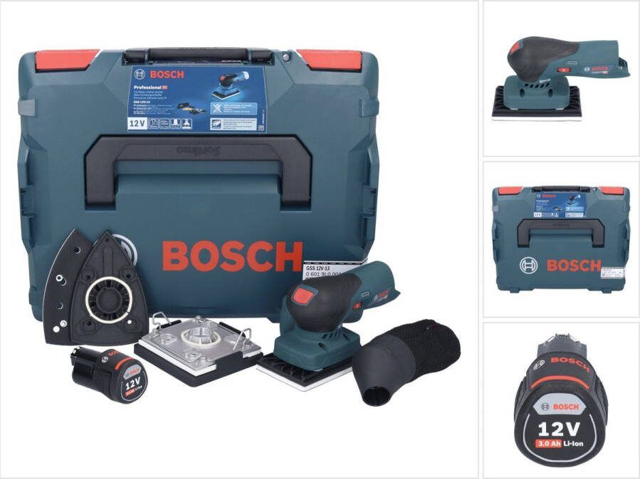 Bosch Professional Bosch GSS 12V-13 Professionele accu vlakschuurmachine 12 V + 1x accu 3.0 Ah + L-BOXX zonder oplader