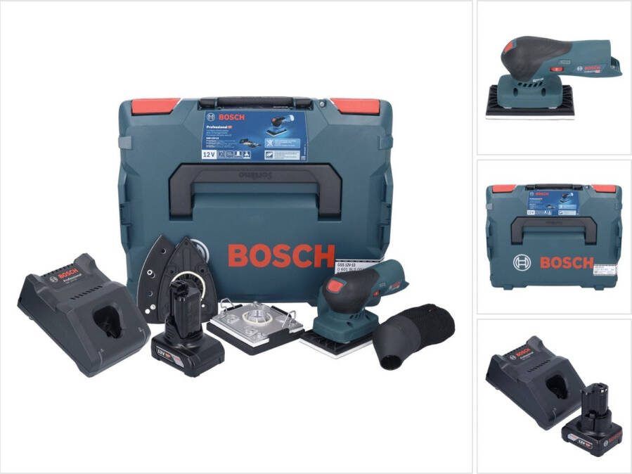 Bosch Professional Bosch GSS 12V-13 Professionele accu vlakschuurmachine 12 V + 1x accu 6.0 Ah + lader + L-BOXX