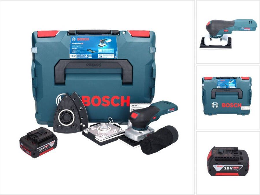 Bosch Professional Bosch GSS 18V-13 accu vlakschuurmachine 18 V + 1x accu 5.0 Ah + L-BOXX zonder oplader