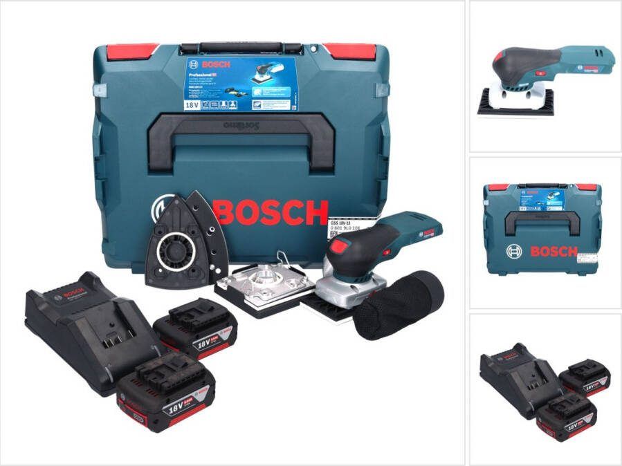 Bosch Professional Bosch GSS 18V-13 accu vlakschuurmachine 18 V + 2x accu 5.0 Ah + lader + L-BOXX