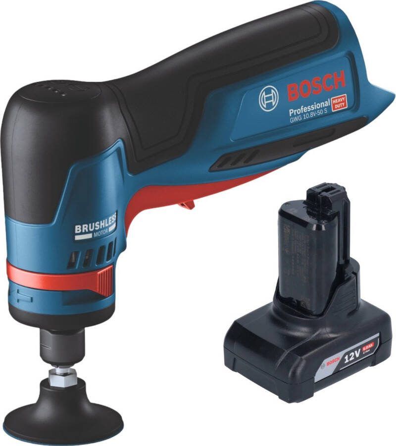 Bosch Professional Bosch GWG 12V-50 S Professionele rechte accuslijpmachine 12 V 6 mm borstelloos + 1x accu 6.0 Ah zonder lader
