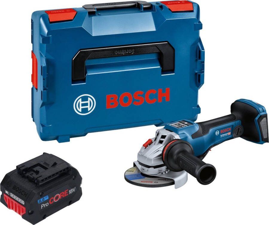 Bosch Professional Bosch GWS 18V-15 PSC Professionele accu haakse slijper 18 V 125 mm BITURBO Brushless + 1x ProCORE accu 8.0 Ah + L-Boxx zonder lader