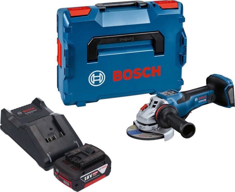 Bosch Professional Bosch GWS 18V-15 PSC Professionele accu haakse slijper 18 V 125 mm BITURBO Brushless + 1x accu 5.0 Ah + lader + L-Boxx
